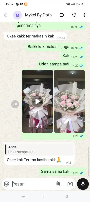 Testimonial Papan buket bunga MINAHASA TENGGARA