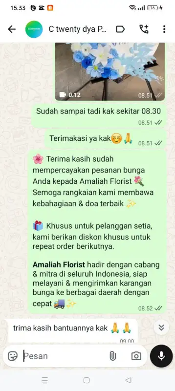 Testimonial krans bunga MINAHASA TENGGARA