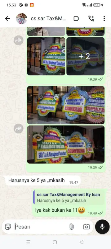 Testimonial papan bunga MINAHASA TENGGARA