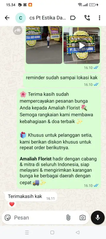 Testimonial Papan Bunga duka MINAHASA TENGGARA