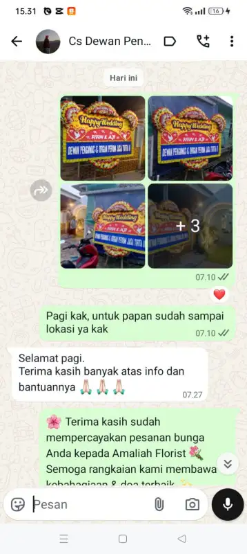 Testimonial papan bunga MINAHASA TENGGARA